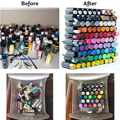 40 pc Set Hex Hive Craft Paint Storage Organizer Rack for Paint