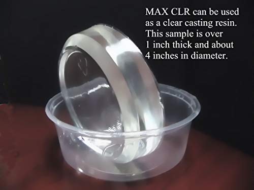 MAX CLR A/B Crystal Clear Epoxy Resin Coating for 3D Printed PLA, PVC, PET□  FDA Compliant Food Safe Coating □ Casting Resin □ Impact Resistant □  Waterproof □ Low Toxicity □ Tabletop