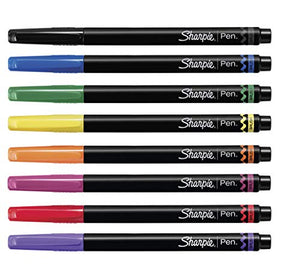 Sharpie Brush Tip Pens, Assorted Colors, 8 Count