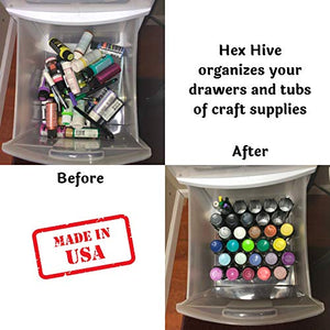 20 pc Set Hex Hive Craft Paint Storage Organizer Rack for Paint, Pens, Dotting Tools, Vinyl Rolls, etc. Craft Room Storage Organizer Made in USA