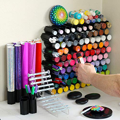 100 pc Set Hex Hive Craft Paint Storage Organizer Rack for Paint, Pens –  Marks Mandalas