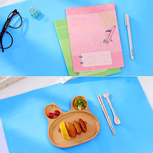 Oversize Silicone Craft mat(23.2 in x 15.6 in), Liquid, Resin Jewelry Casting Molds Mat, Multi-Purpose Food Grade Silicone Placemat (Blue), with 2 PCS Silicone Brushes